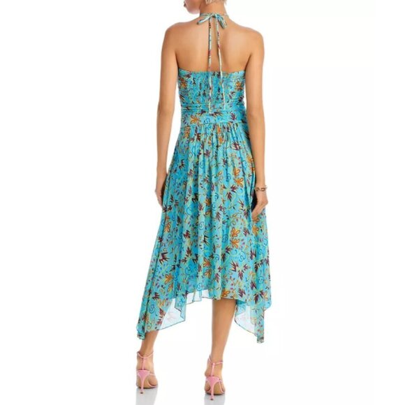 A.L.C. 'Violet' Printed Silk Halter Midi-Dress, Grotto Multi - Picture 4 of 5